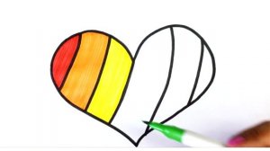 Сурет салу жүрек \ Как нарисовать сердце \ How to draw a rainbow heart