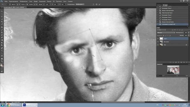 Реставрация фотографии / восстанавливаю недостающие часть фотографий .