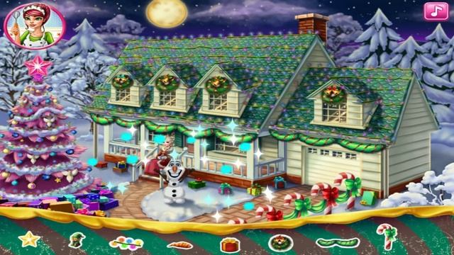 NEW Игры для детей—Disney Принцесса Эльза новогодний макияж—мультик для девочек смотреть онлайн