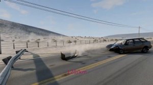 Отбойник установили посреди дороги (BeamNG Drive)