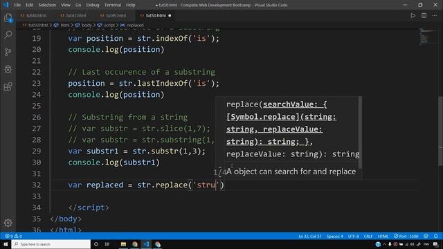 String Functions in JavaScript | Web Development Tutorials #50