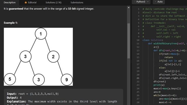 Daily Leetcode Challenge | Day  20 | Maximum Width of Binary Tree