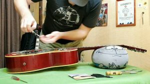 Японская гитара Maya Dobro - восстановление