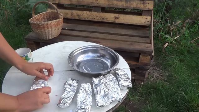 Баклажан с сыром + картошка на мангале
