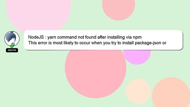 NodeJS : yarn command not found after installing via npm смотреть онлайн