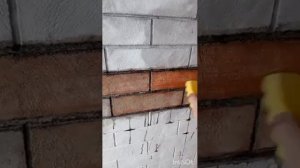 Покраска штукатурки под кирпич