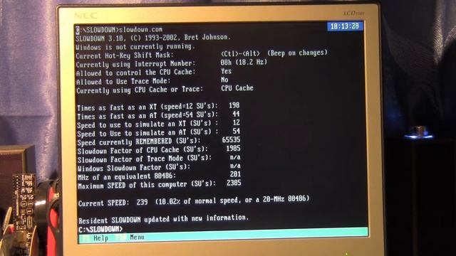 Утилита Slowdown - замедление компьютера в MS-DOS смотреть онлайн