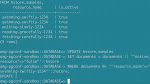 How to update and delete hstore documents in Postgres