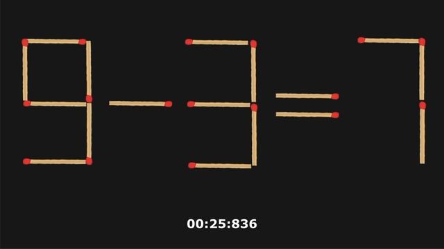 Переместите 1 спичку, чтобы пример стал верным! Головоломки со спичками! 9-3=7