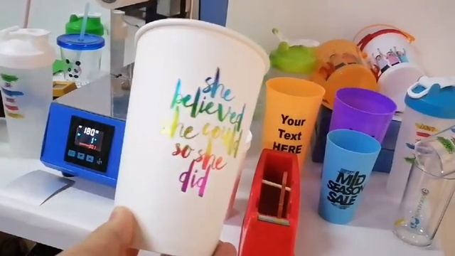 i-Transfer® laser transfer stamping foil printing on normal plastic cups paper cups