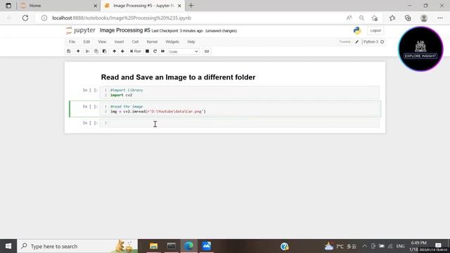 OpenCV Python Tutorial for Beginners - How to Read and Save an Image to a different folder