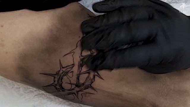 Thorn tattoo / Tattoo Time lapse / black work / TK ART смотреть онлайн