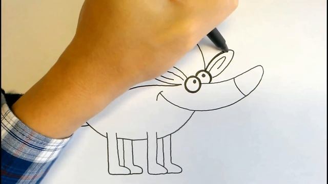 Как нарисовать ЁЖИКА левой рукой  Мультик Раскраска для детей ЁЖИК  How to draw a Hedgehog