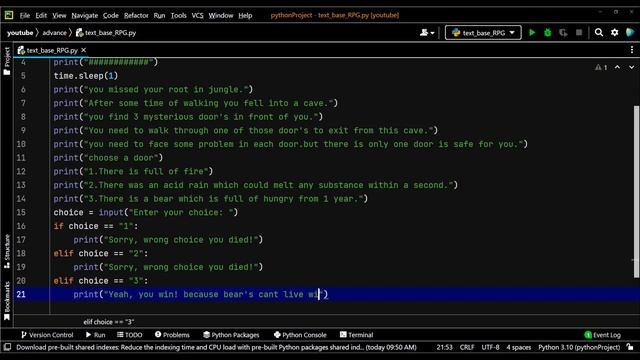 how to create Text-Based RPG Adventure in Python! ?? #trending #viral #python #ai #hacking