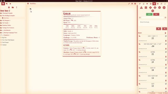 Obsidian - Dice Roller