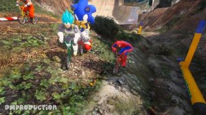 Spiderman, Hulk & All Superheroes Snow Racing Challenge - Funny Contest GTA 5 #211