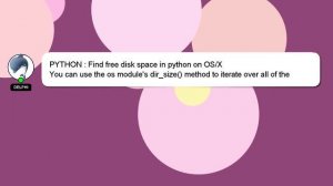 PYTHON : Find free disk space in python on OS/X