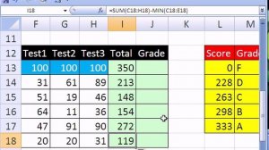 Excel Magic Trick #195: Grade Book That Subtracts Lowest Score