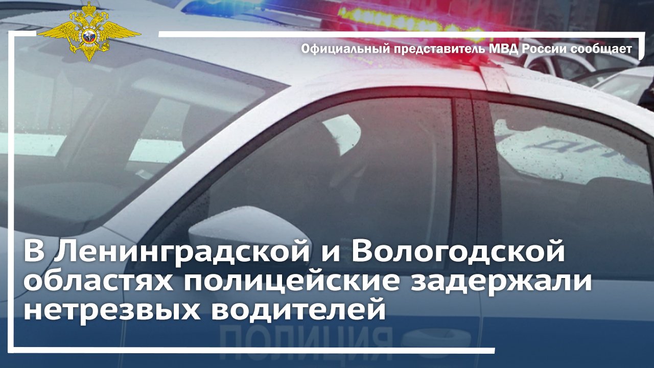В Ленинградской и Вологодской областях полицейские задержали нетрезвых водителей