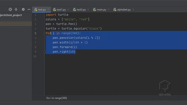 Turtle Python drawing | Turtle Python graphics using Python turtle in pycharm | vipin coding