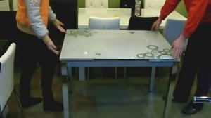 Стол обеденный стеклянный раздвижной GD-017 белый