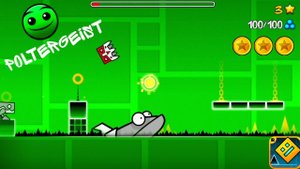 Прохождение уровня Poltergeist в Geometry Dash. Full Coins!