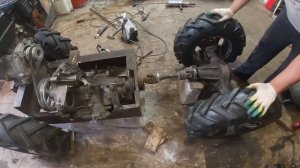 ПОМОГАТОР серия№4 новый узел перелома и передний кардан  Самодельный минитрактор своими руками