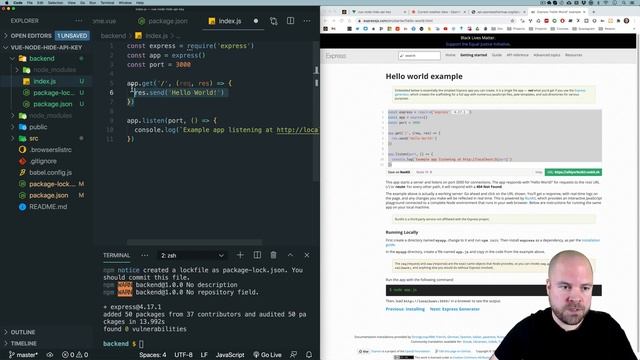 Vue JS 3: Hide your API Key with Node.js, Express & Dotenv смотреть онлайн