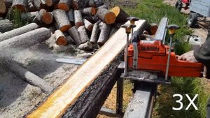 Сколько стоит куб досок?? / Пилорама из бензопилы в действии