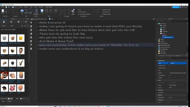 How to Make a tool that Kills you when Equipped in Roblox Studio! смотреть онлайн