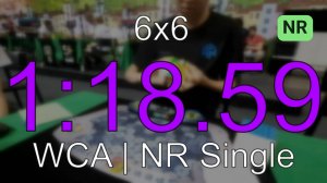 NR [1:18.59] 6x6 Single // Rubik's WCA European Championship 2024