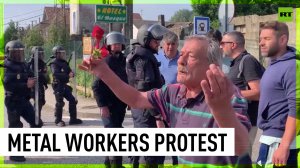 Striking metal workers disrupt traffic near airport in Spain