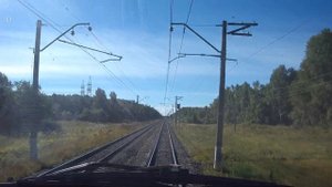 Вид из кабины машиниста ЭП2Д. Участок Серпухов - Тула. Часть 1/2.