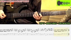 The BEATLES Bass Riffs TABS | BASS LINES with TABS | TUTORIAL