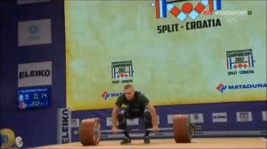 Artem Okulov v Oleksandr Pielieshenko at the 2017 European Weightlifting Championships