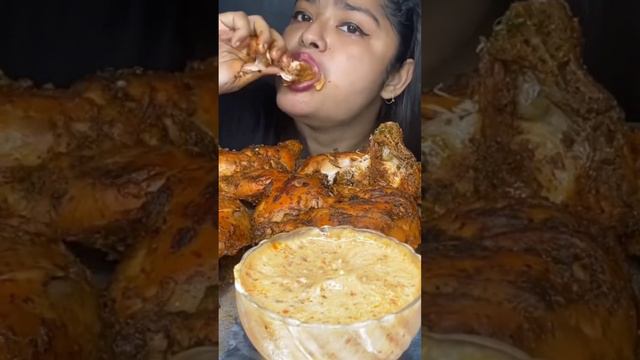 CHICKEN ROTISSERIE TANDOORI BIRYANI WITH SPICY MUTTON BHUNA #mukbang #short