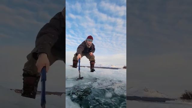 Why is Getting Water From A Frozen Lake So Satisfying? #bushcraft #alaska #fishing смотреть онлайн