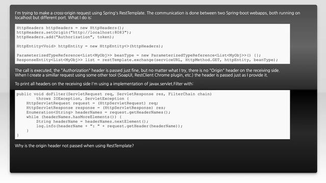 RestTemplate not passing Origin header смотреть онлайн