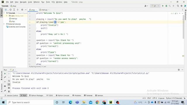 How to make a Quiz Game in python | Python project for beginners | Python project with source code
