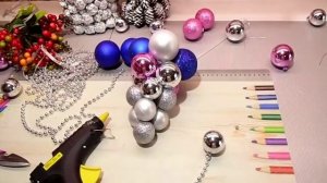 FIX PRICE НАМ В ПОМОЩЬ. ГРОЗДЬ ВИНОГРАДА ИЗ НОВОГОДНИХ УКРАШЕНИЙ.