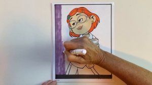 Coloring Disney Turning Red Mei Coloring Page with Markers | Speed Coloring Time Lapse