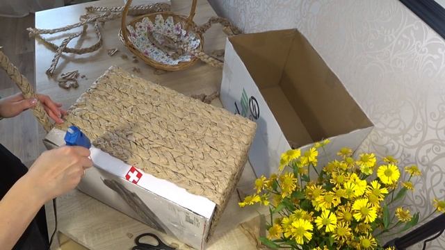 Плетеная коробка/Коробка для хранения/Преображаем чердак/Переделка комнаты Часть 3