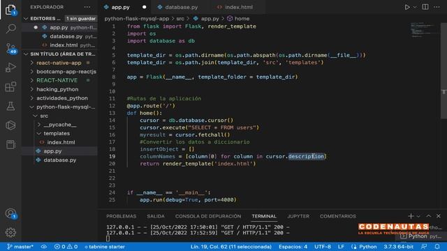 Python, Flask y MySQL. Desarrollo de una aplicación CRUD смотреть онлайн