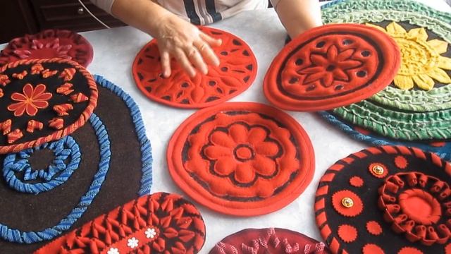 Рельефная аппликация  своими руками из драпа