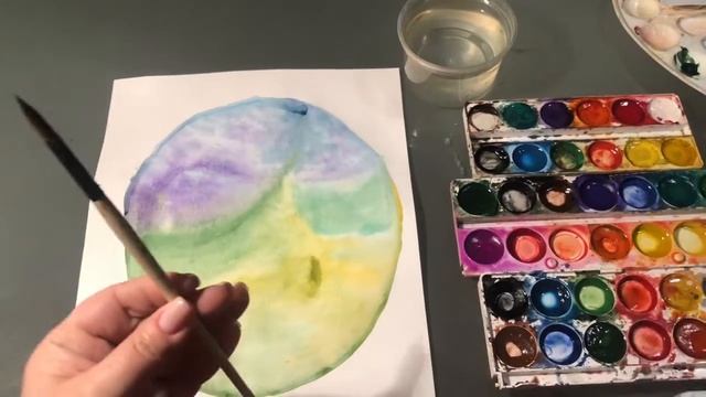 Учимся рисовать легко. Акварельная живопись "Весенняя полянка". смотреть онлайн