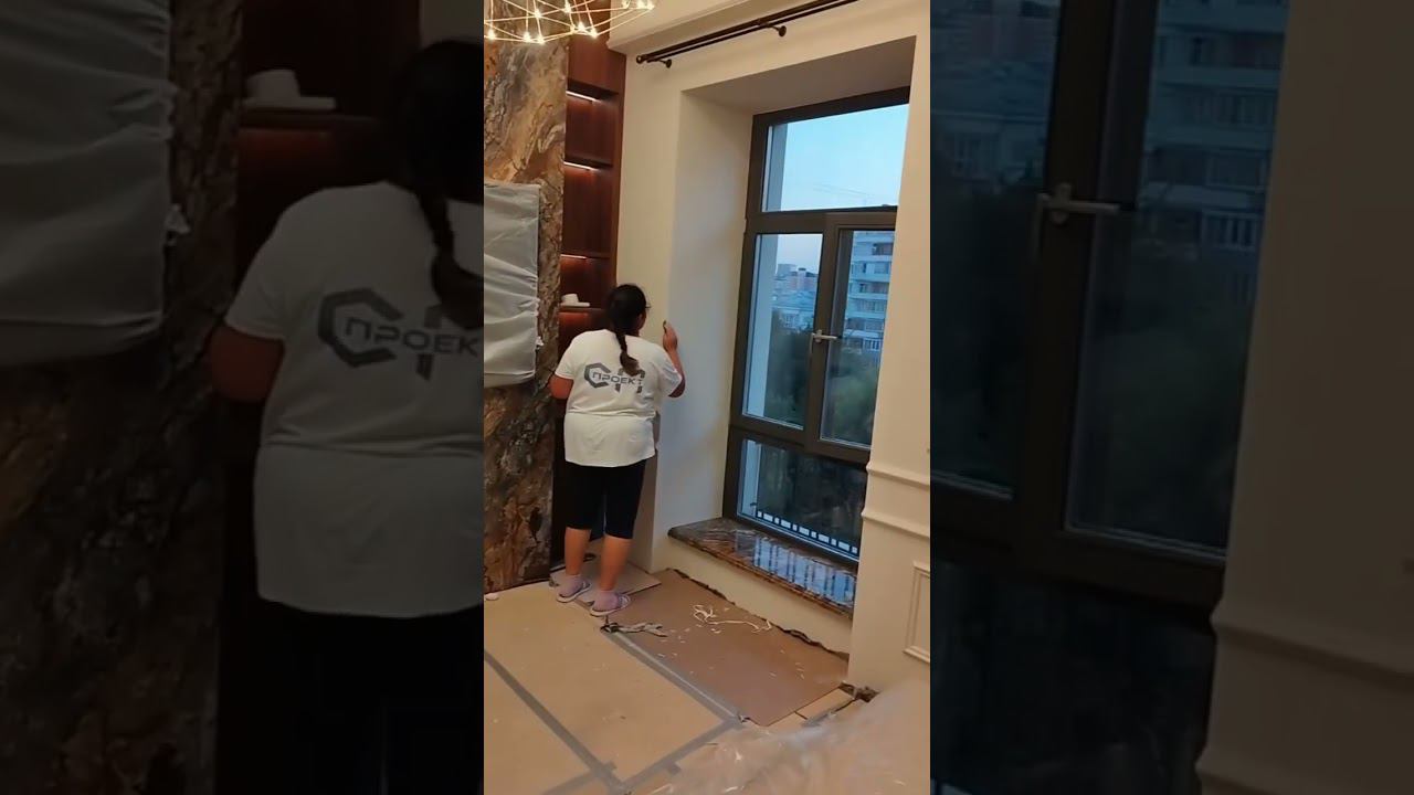 Доведение стен до идеала после сборки мебели | Устранение мелких дефектов по покраске | смотреть онлайн