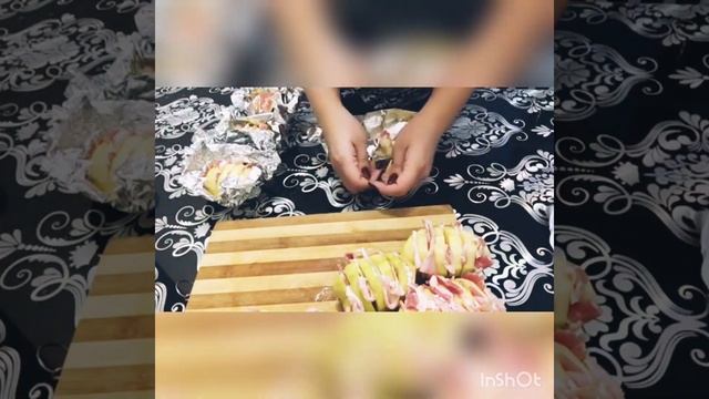 Картофель гармошка с беконом и сыром запечённый в фольге смотреть онлайн