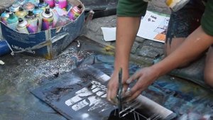 Рисунок балончиком за 6 минут на улице