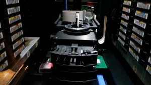 Web camera mounted insite an IBM TS4500 tape library