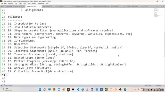 CORE JAVA tutorials || Demo - 1 || by Mr. Prakash Babu On 31-10-2022 @8:15AM IST смотреть онлайн